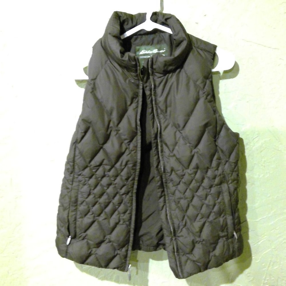 Eddie Bauer premium down vest brown size med